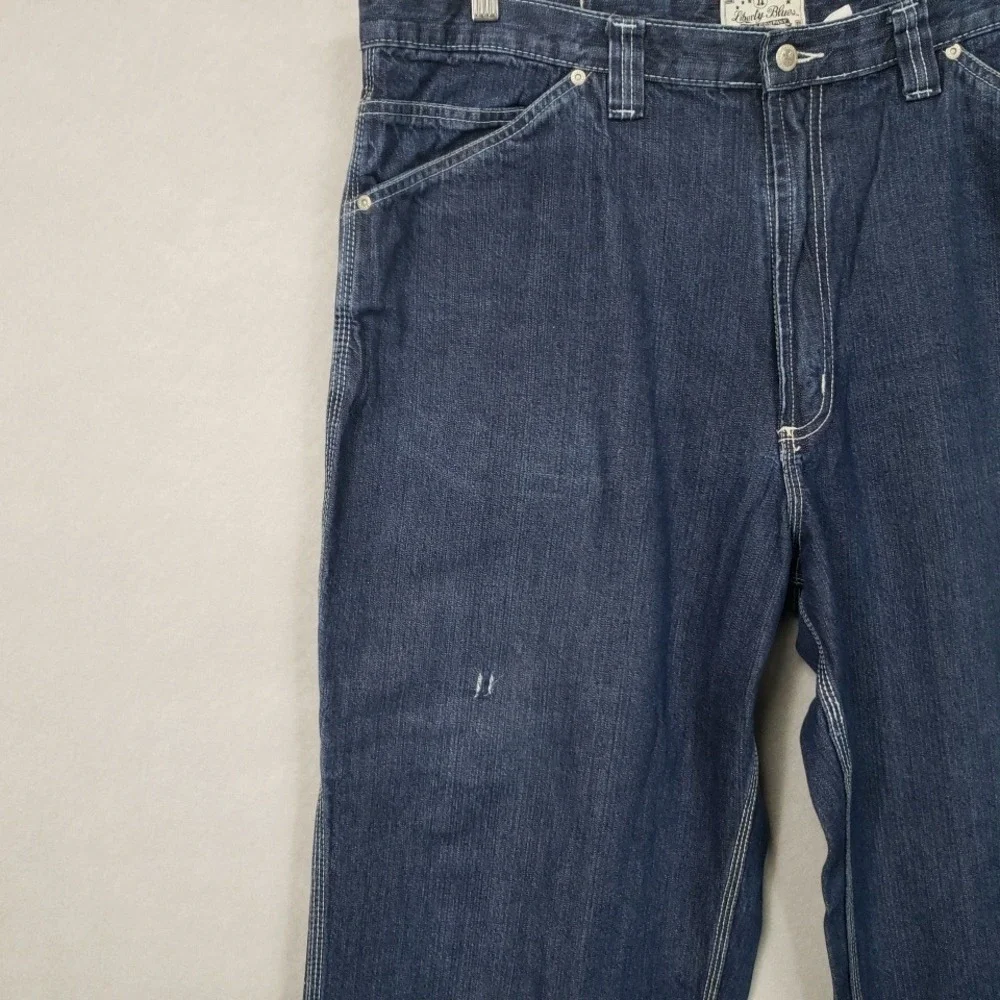 Liberty Blues Mens 42x30 Carpenter Jeans Dark Wash Blue Relaxed Fit Workwear